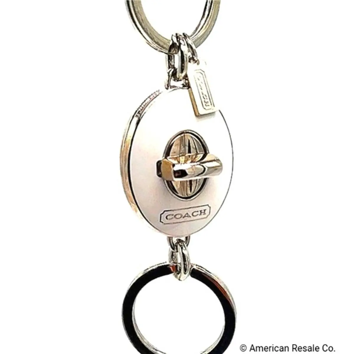 Vintage White Dual Fob Keychain Purse Charm Key Ring-rare by Coach