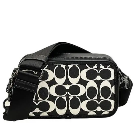 Coach CP183 Wyatt Crossbody Bag In Signature Canvas Leather In Black Chalk