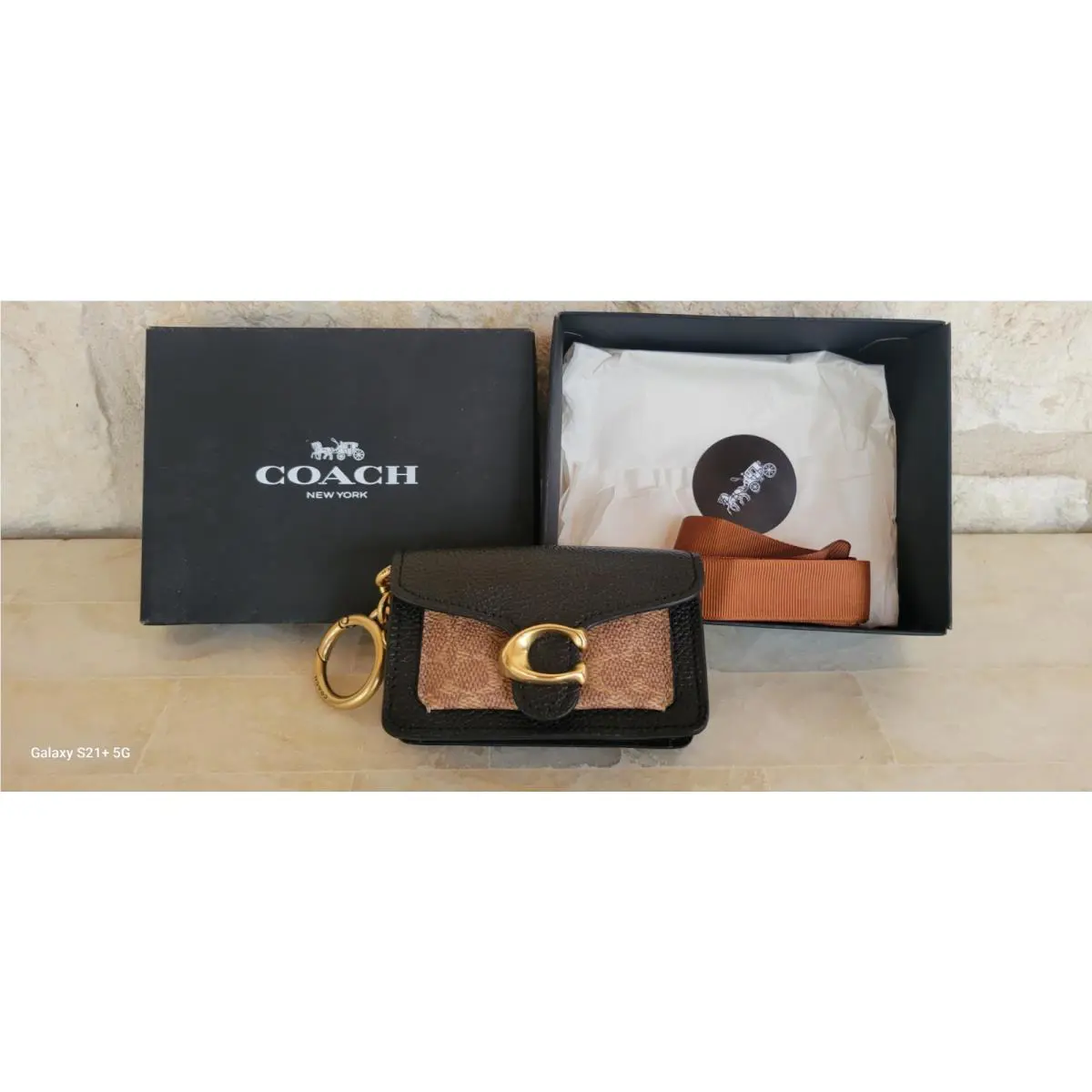 Coach Mini Tabby Black Leather w/ Signature Bag Charm w/ Gift Box Dust Bag