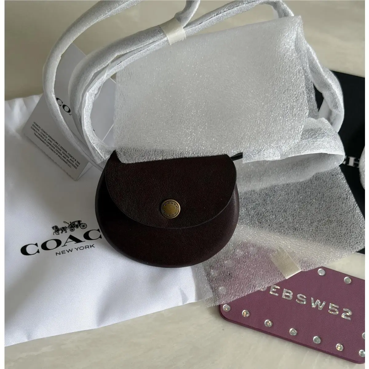 Coach Micro Saddle Pouch Maple Leather CCY96