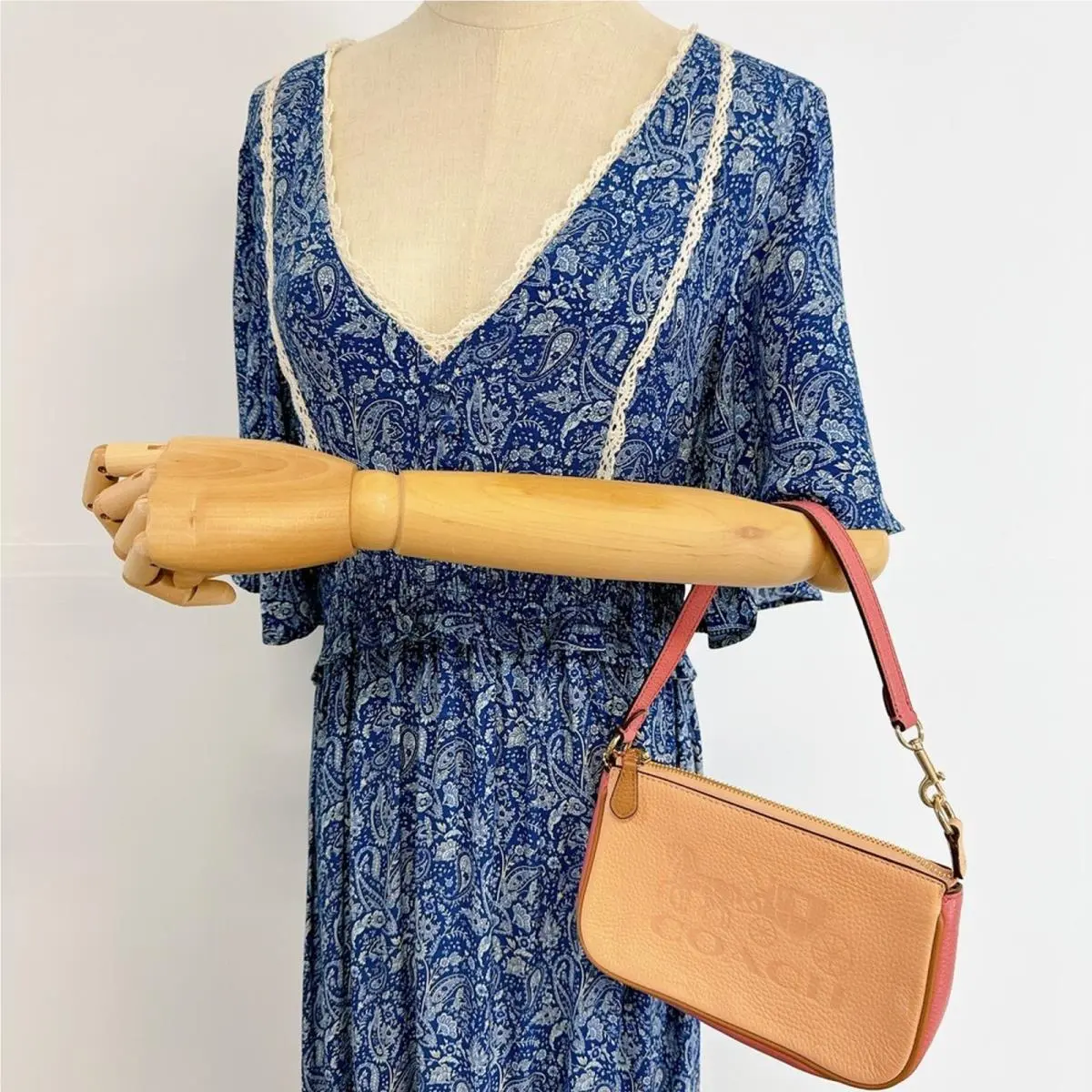 Coach C8877 Nolita 19 In Colorblock with Horse and Carriage In Gold/faded Blush