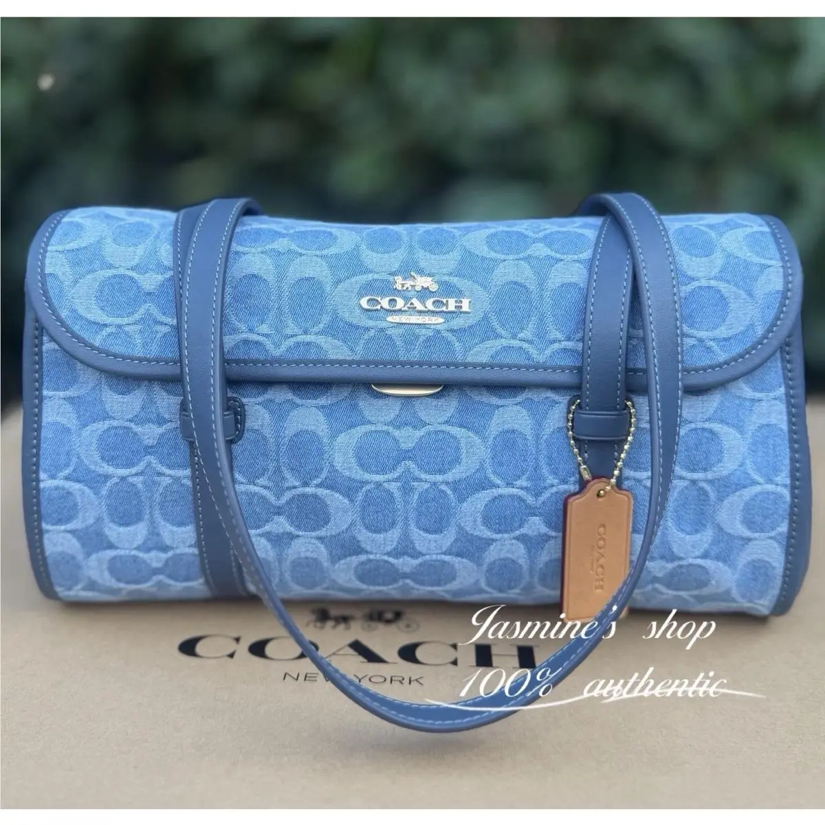 Coach Bridget Flap Shoulder Bag In Signature Denim CDE94 Denim/gold/indigo