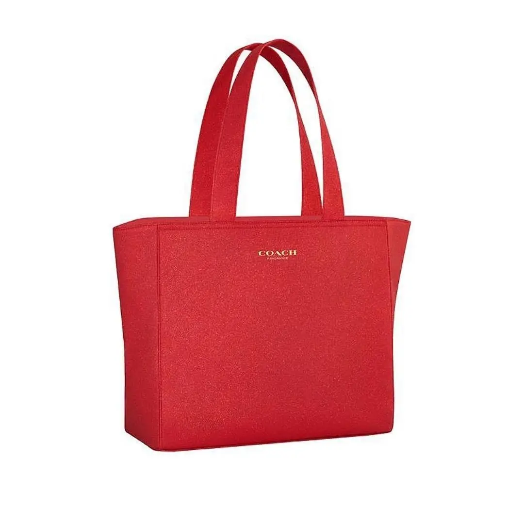 Coach Fragrance Sparkling Red Shimmery Tote Bag Travel Handbag Shopper Purse