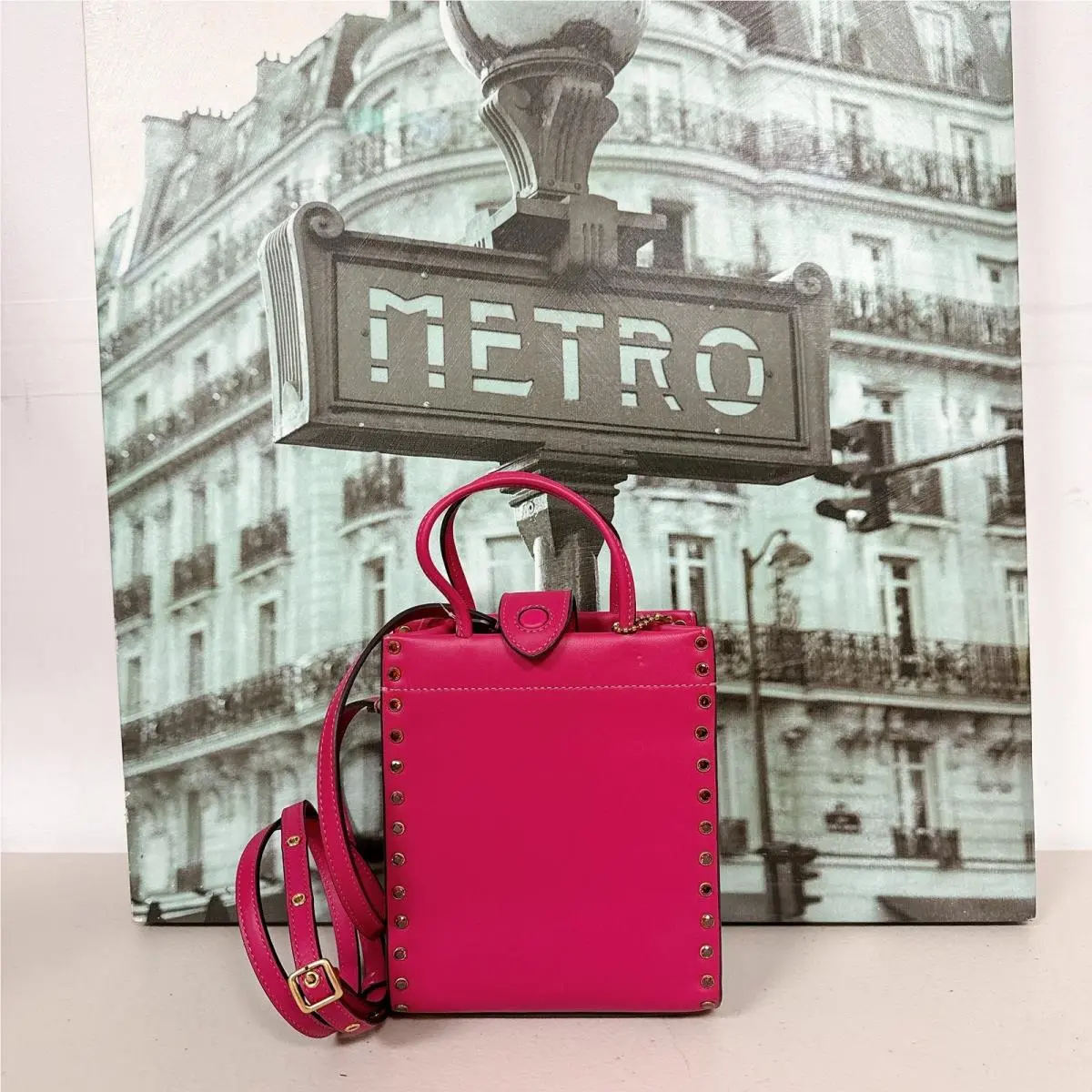 Coach CE729 Mini Cashin Tote with Crystal Rivets