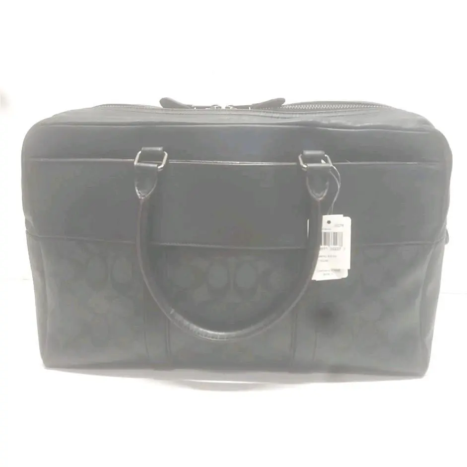 Coach Trekker Bag Signature Leather Canvas Black Luggage Carry All Style F77868