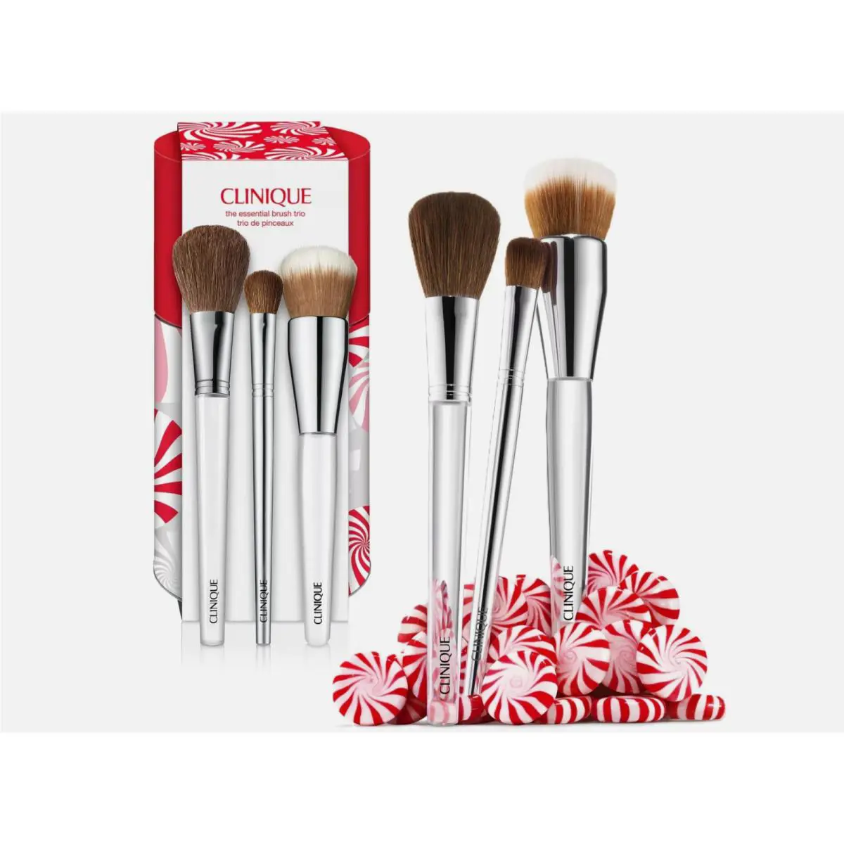 Clinique The Essential Brush Trio in Clinique Branded Metal Brush Holder