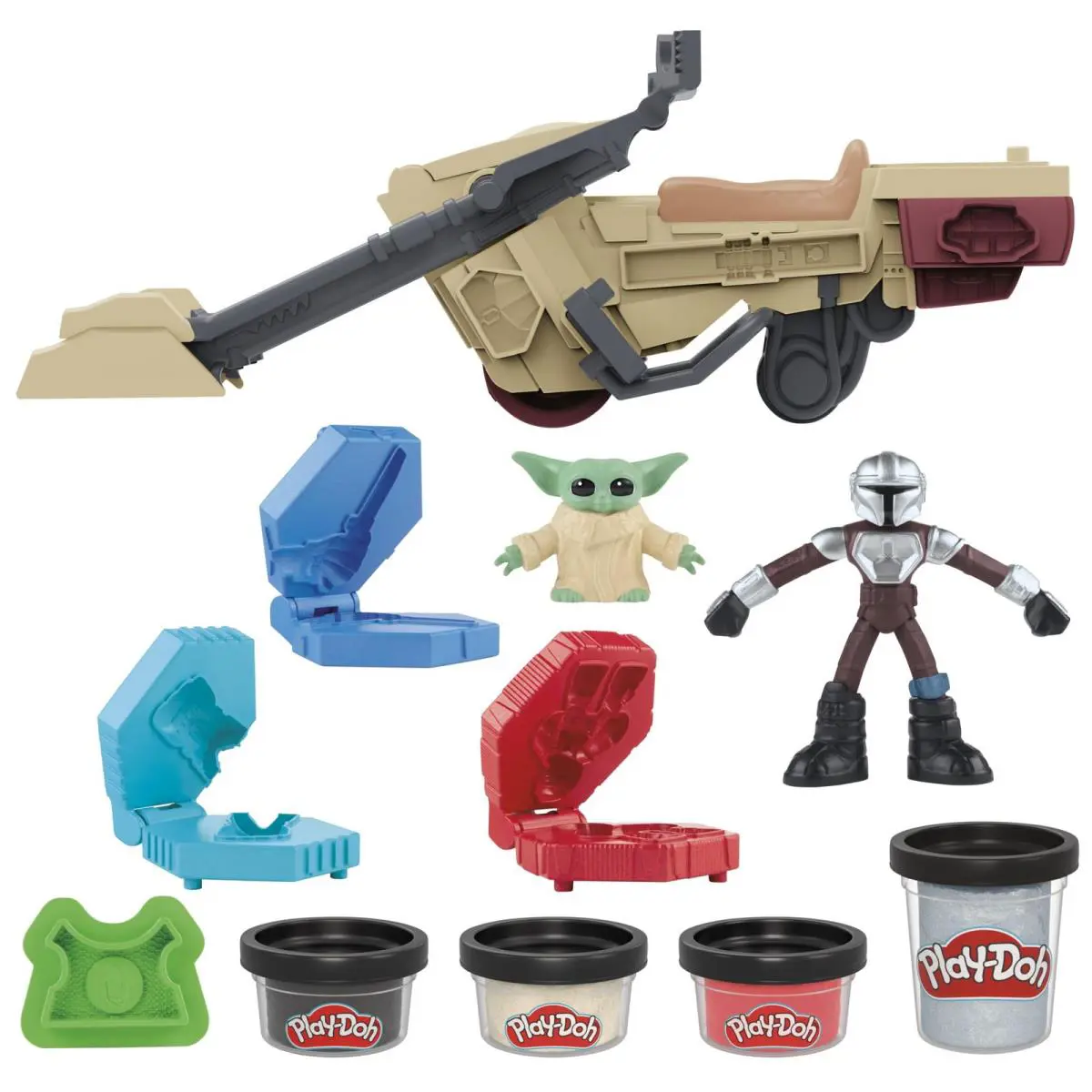Play-doh Star Wars: The Mandalorian Launching Speeder Playset Bendy 4 Inches