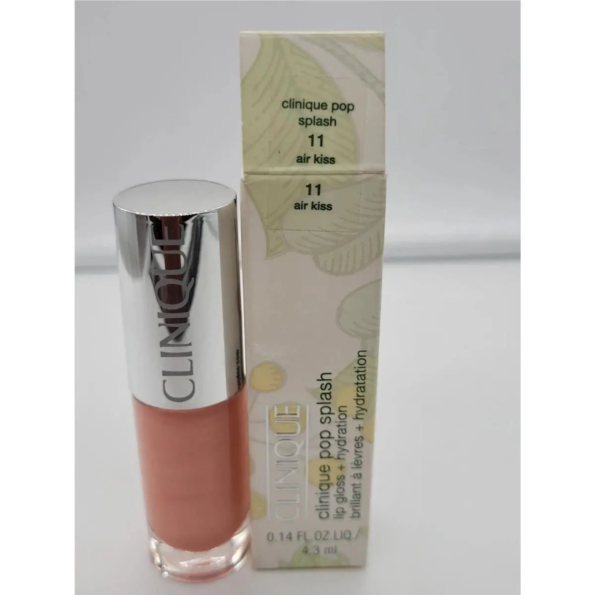 Clinique Pop Splash Lip Gloss + Hydration 11 Air Kiss 0.14 Oz/4 ml Full Size