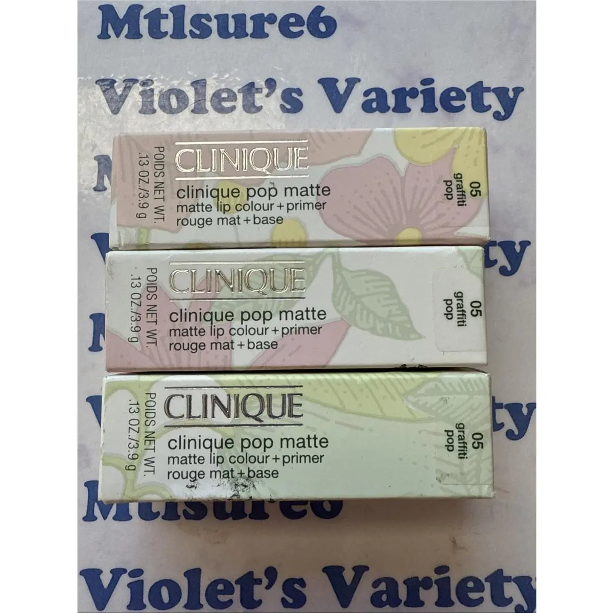 3 Clinique Pop Matte Lip Colour + Primer 05 Graffiti Pop Lipstick Last Lot