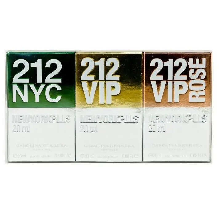 212 York Pills Carolina Herrera Nyc Vip Vip Rose 0.68 oz x 3 Set Women