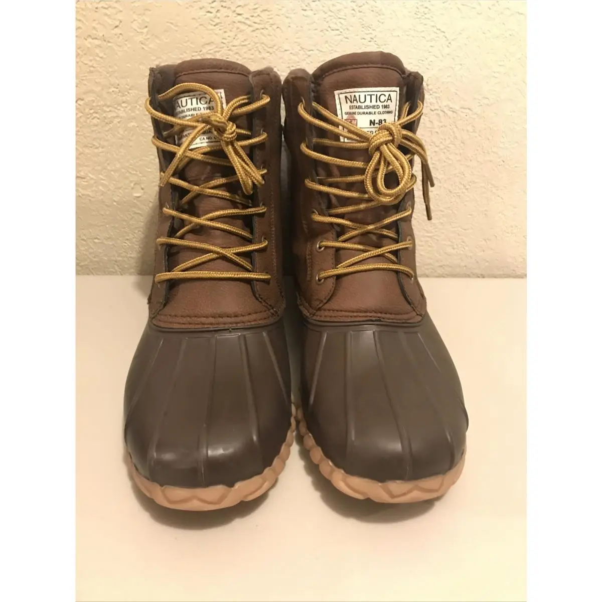 Mens Nautica Channing/tan Pebbled Cold Weather Boots Size-12
