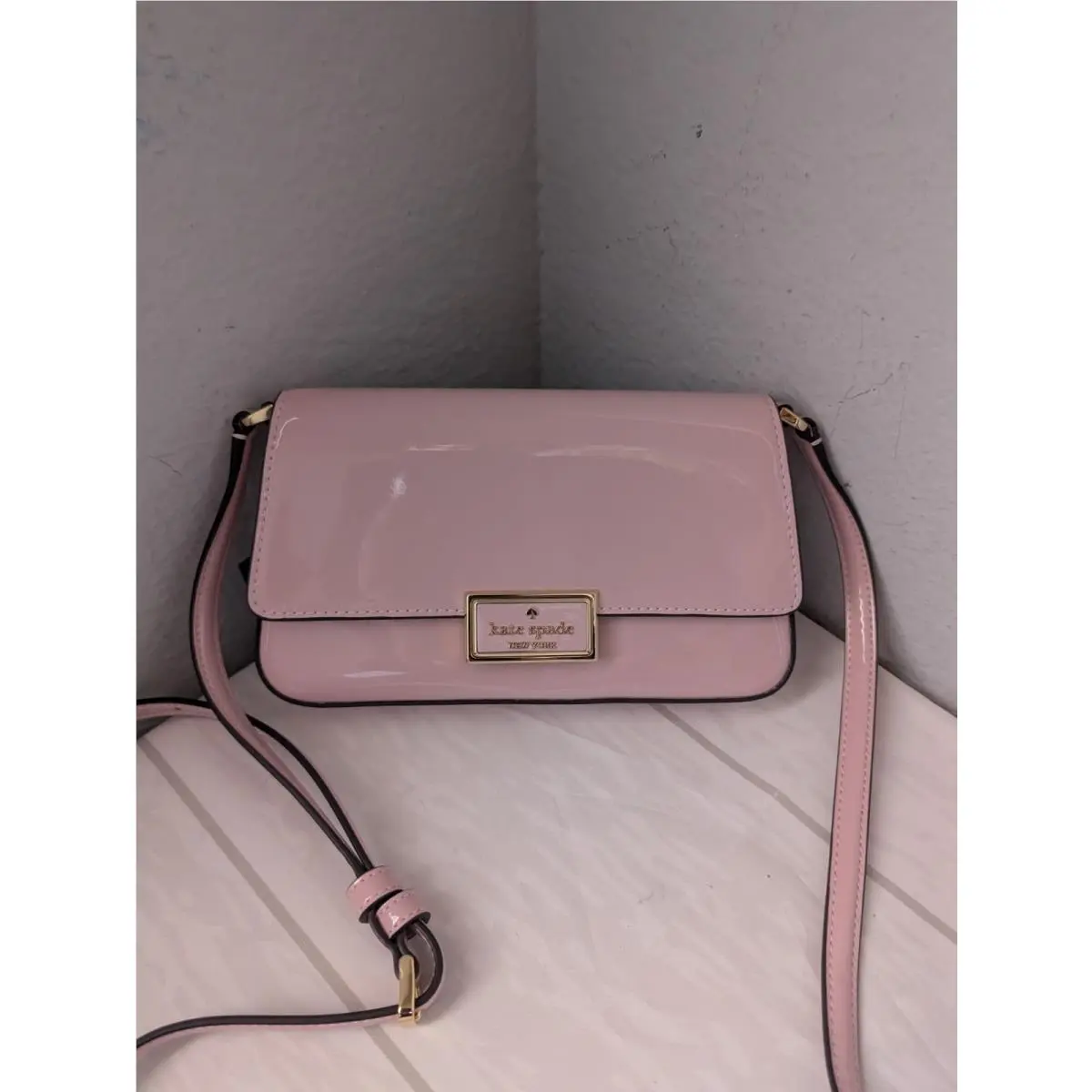 Kate Spade KM567 Reegan Patent Mini Flap Crossbody Tutu Pink