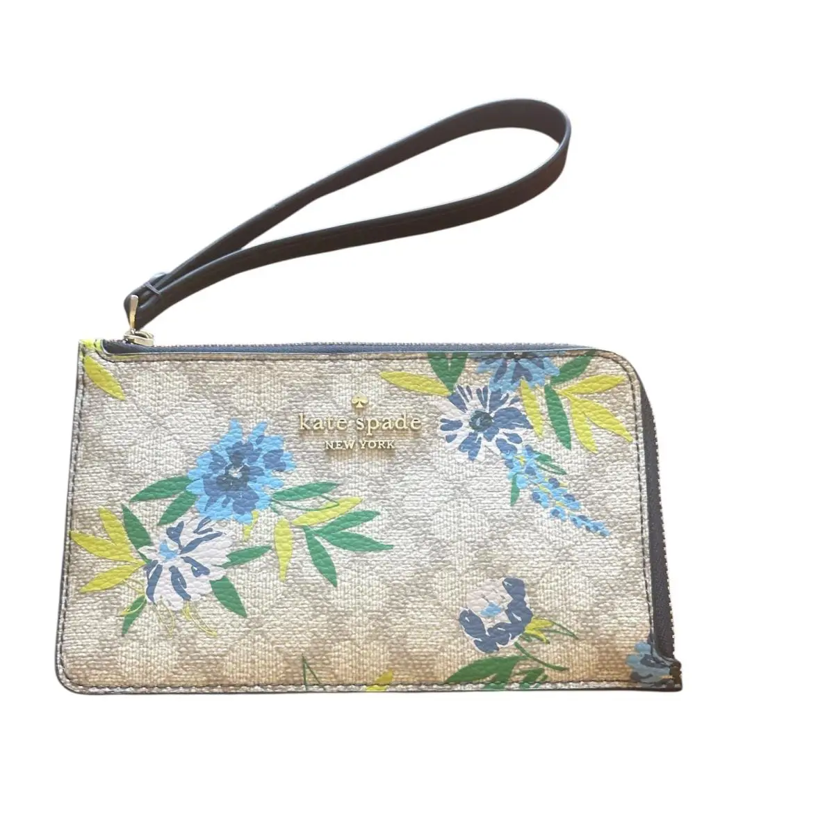 Kate Spade Lucy Festival Flower Wristlet - Floral Pattern- Blue Green Yellow