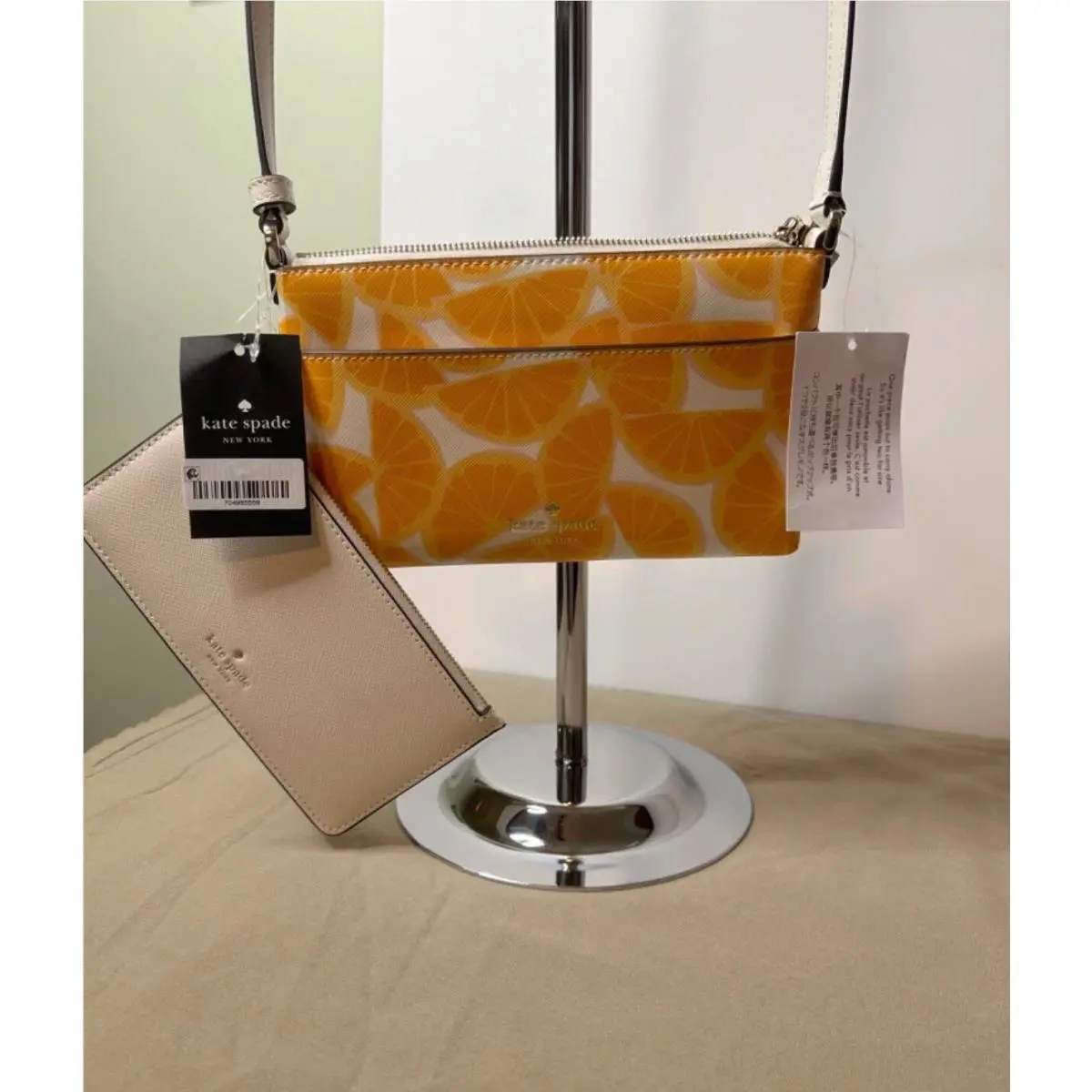 Kate Spade Gray Nylon Packable Lightweight Tote Zipper Double Handle Pockets