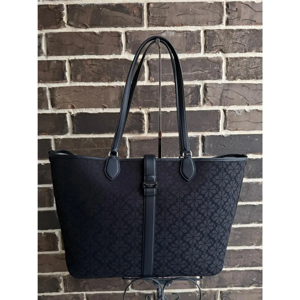 Kate Spade Spade Flower Jacquard Large Open Tote Black K1454