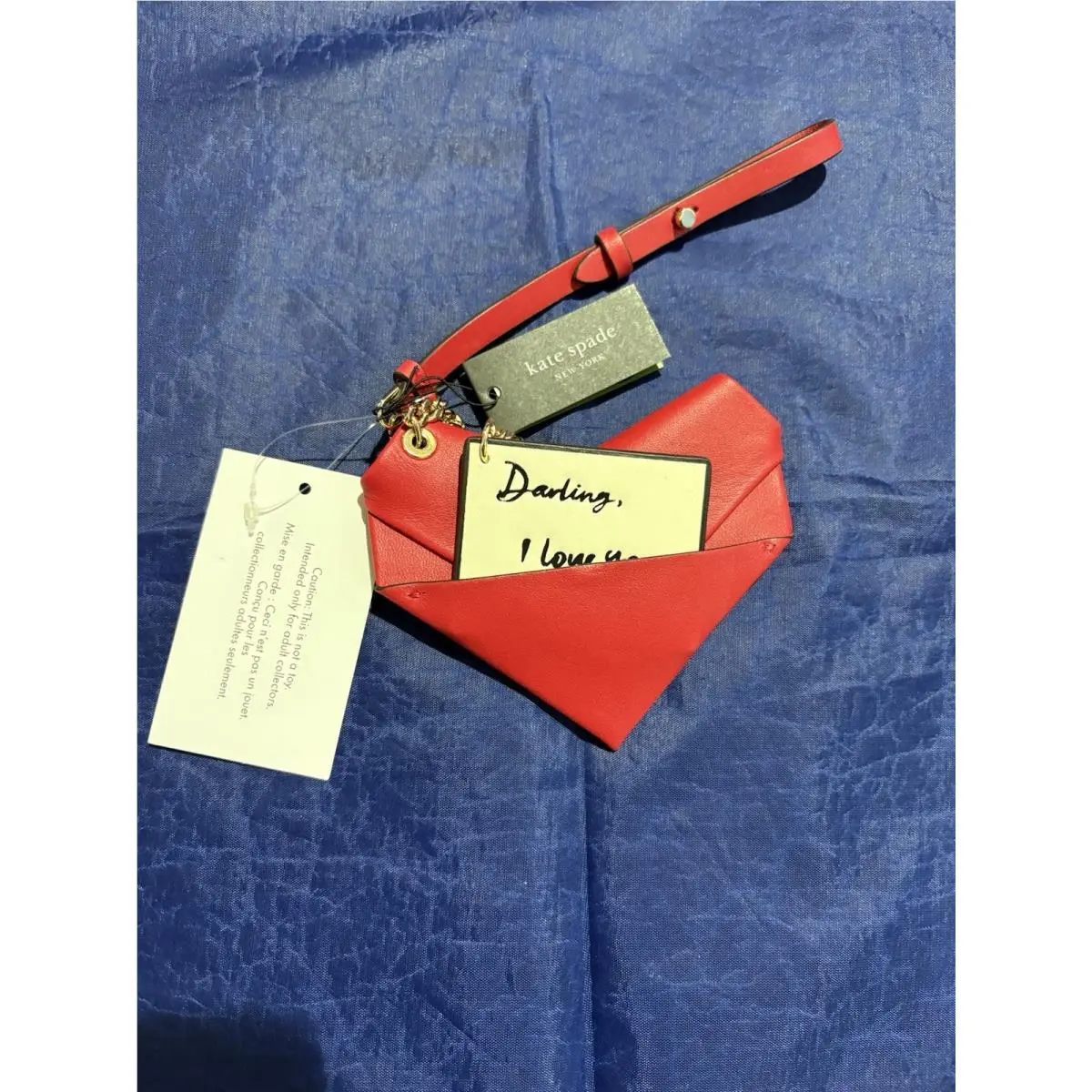 Kate Spade Red Origami Heart Yours Truly Message Bag Charm KN706
