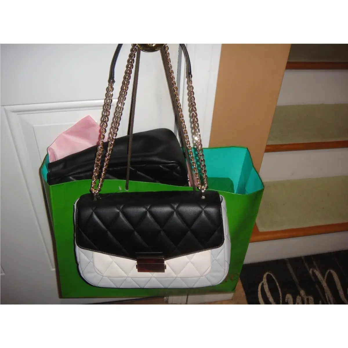 New Kate Spade Carey Medium Flap Platinum Grey Quilted Shoulder Bag.$429.00