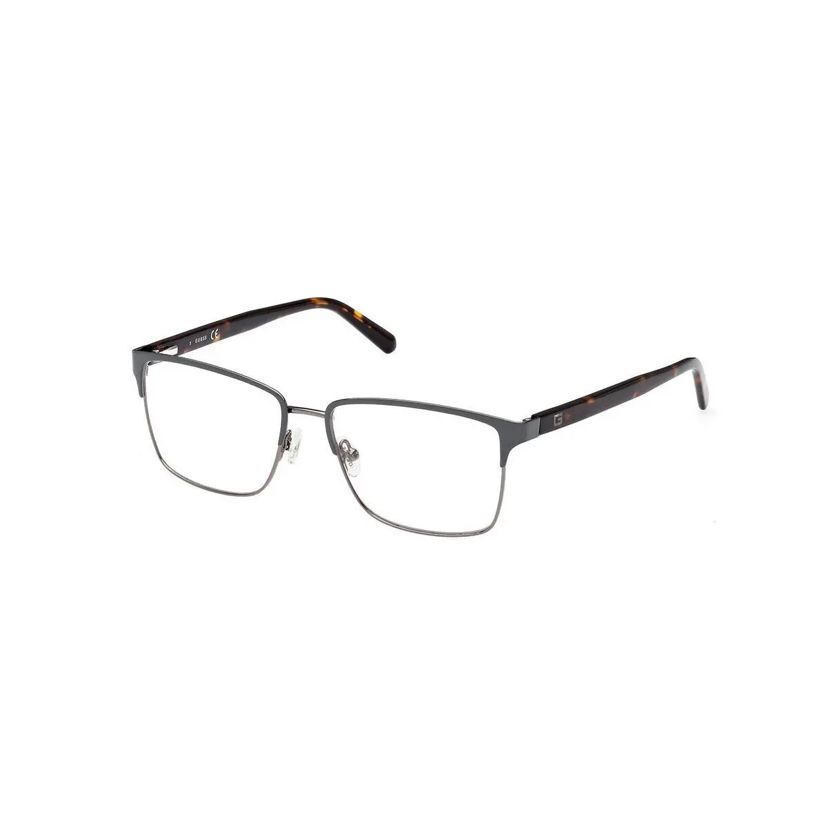 Guess GU50070 020 Matte Gray Metal Mens Squared Eyeglass Frames 54-16-145