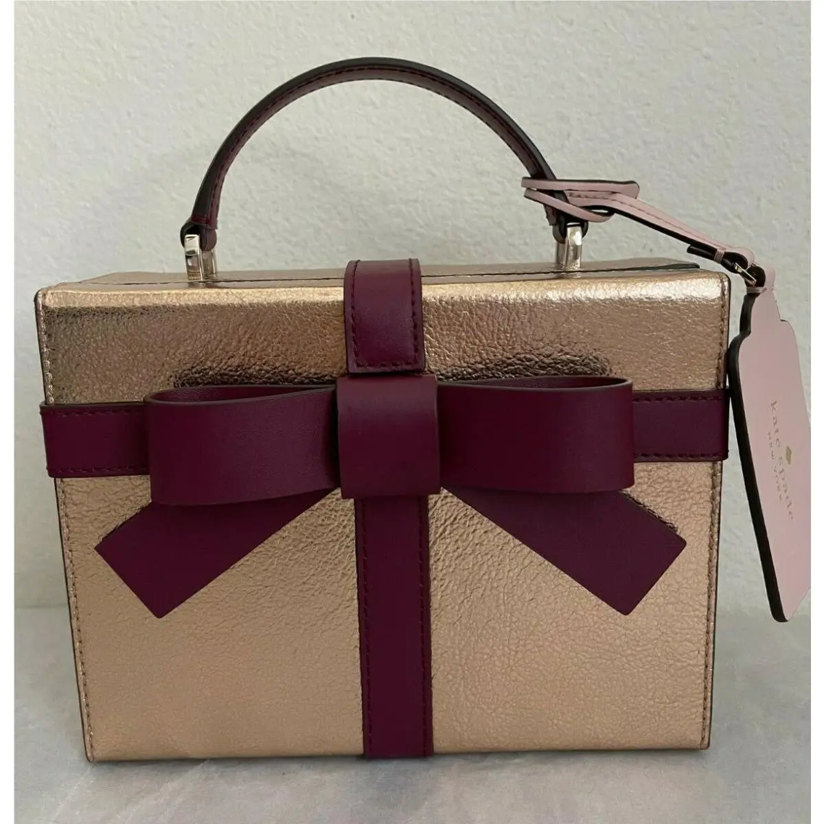 Kate Spade Wrapping Party Gift Box Crossbody Bag Glittering Rose Meta