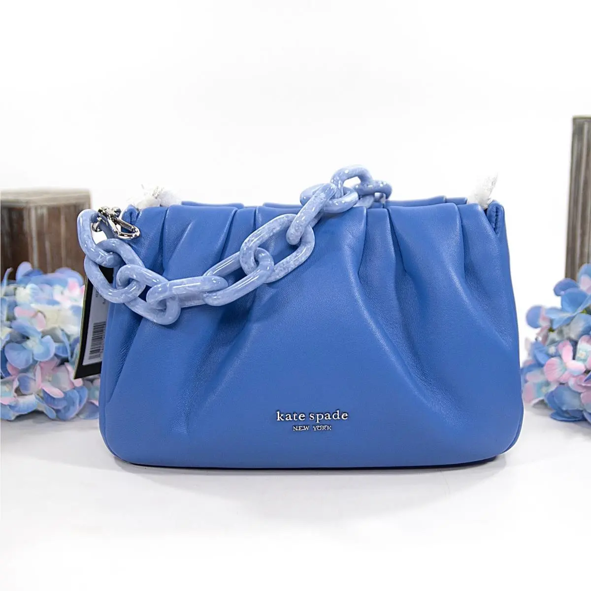 Kate Spade Fluorite Blue Smooth Leather Souffle Crossbody Bag
