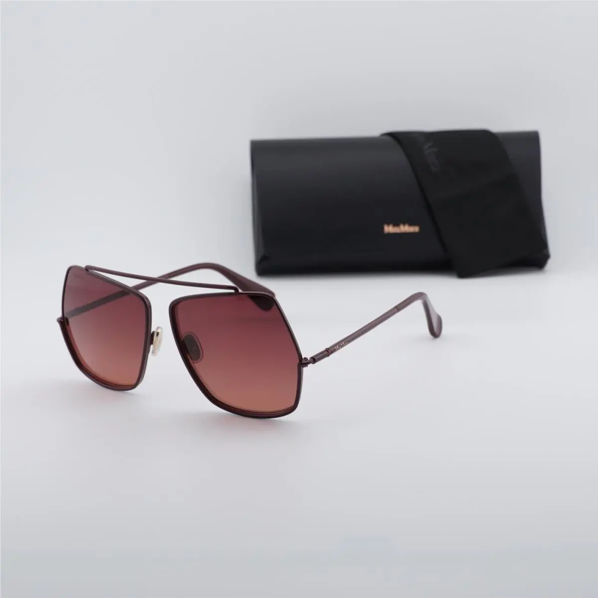 Max Mara MM0102 69F Shiny Bordeaux/brown Gradient 58-14-135 Sunglasses