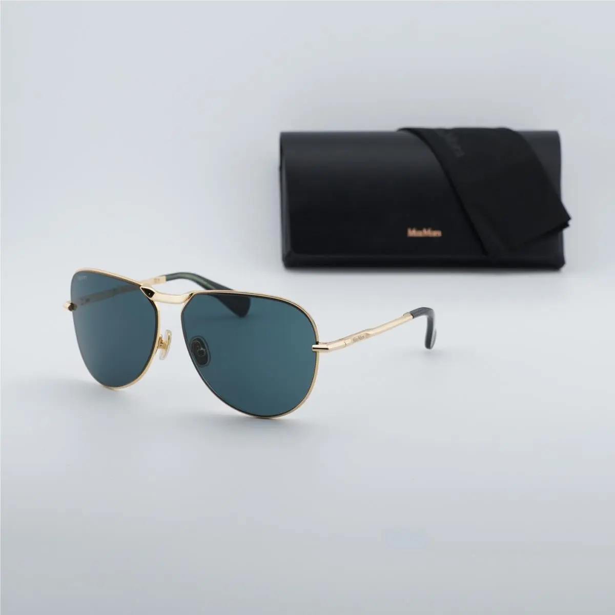 MM0134 30N Shiny Deep Gold/green 59-13-125 Sunglasses by Max Mara