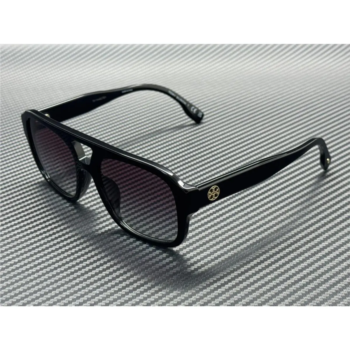 Tory Burch TY7224U 170973 Black Grey Gradient Violet Women`s 55 mm Sunglasses
