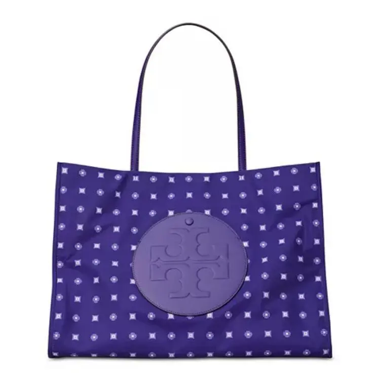 Tory Burch Ella Printed Recycled Polyester Tote Bag Purple White