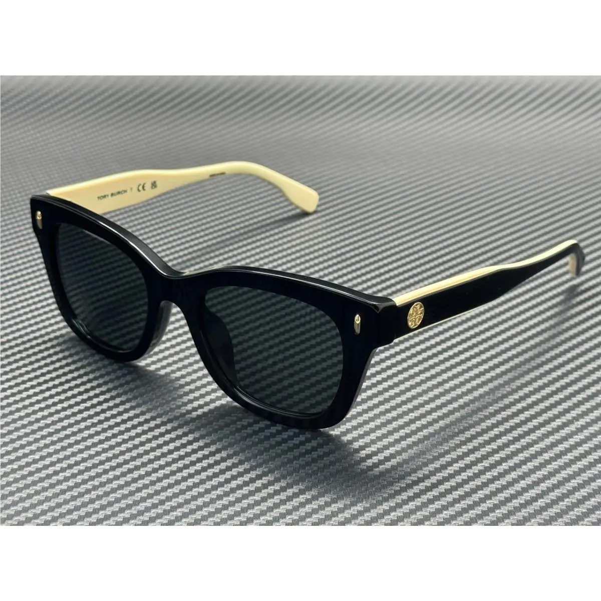 Tory Burch TY7225U 198887 Black Dark Grey Women`s 51 mm Sunglasses