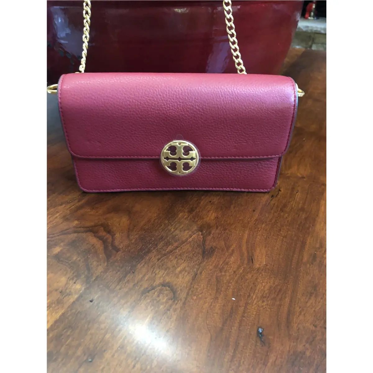 Tory Burch Chelsea Chain Pouch - Red Stone - 50279