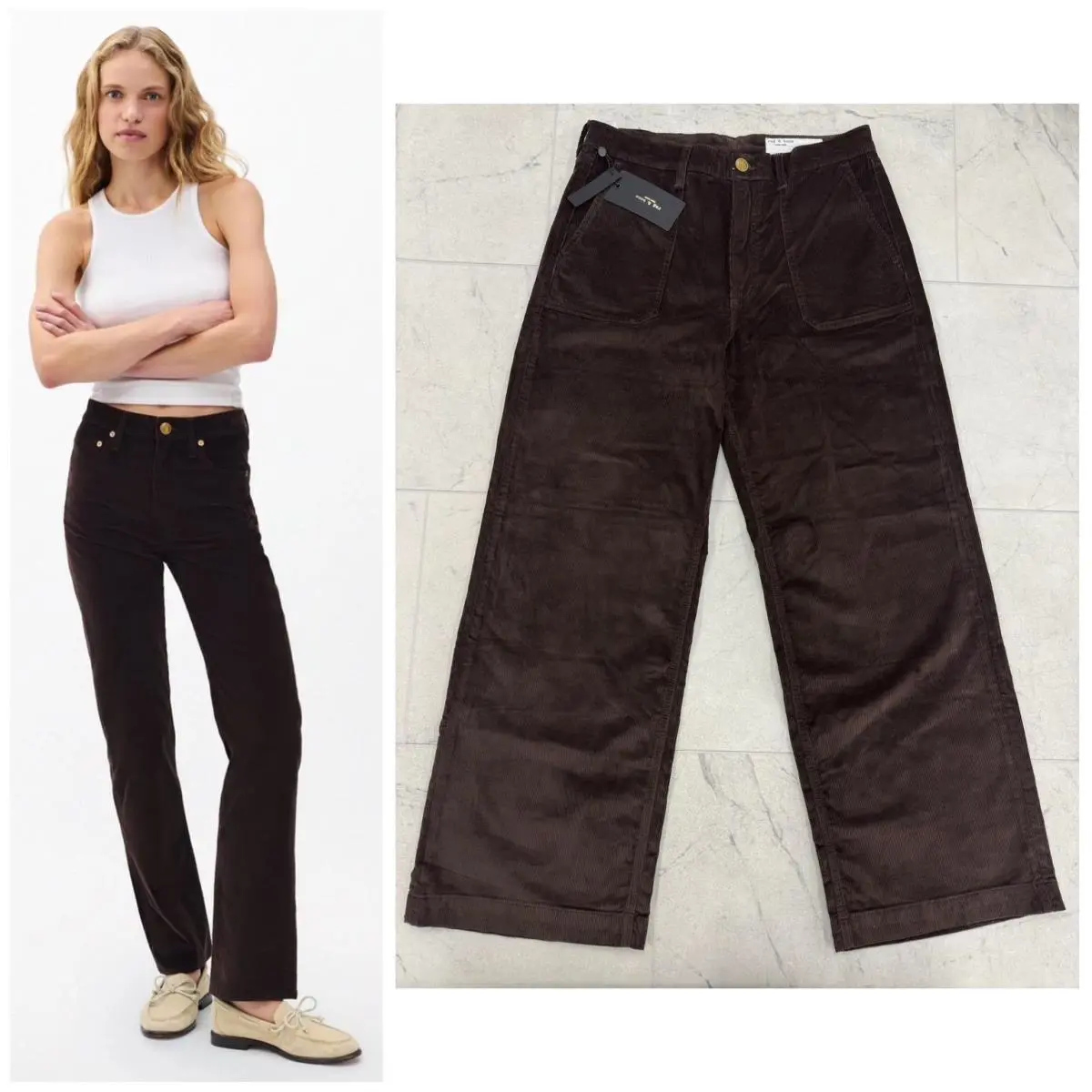 Rag Bone Women`s Hadley Corduroy Trouser In Dark Brown Size: 30