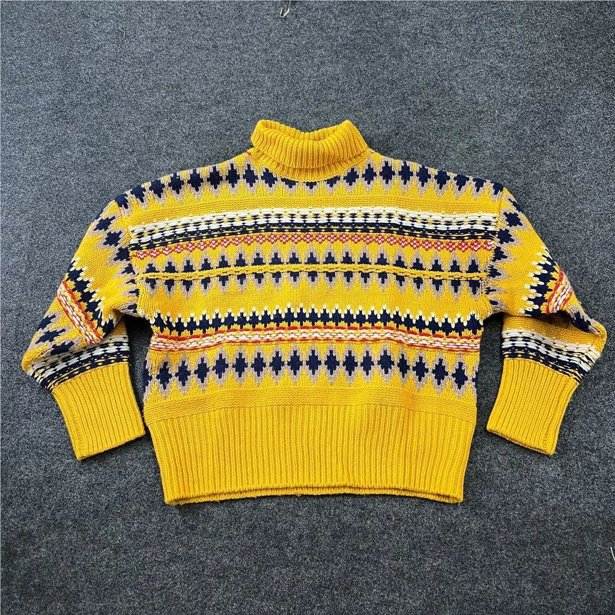 Rag Bone Willow Fairisle Wool Printed Turtleneck Sweater Women`s XS