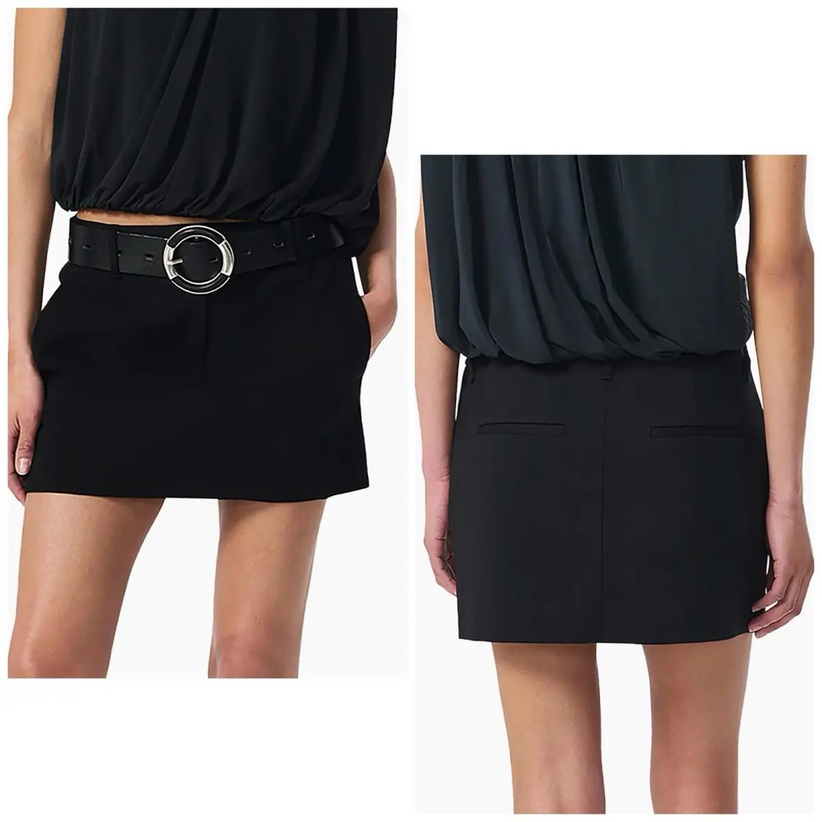 Rag Bone Irina Ponte Stretch Mini Skort In Black Size: 8