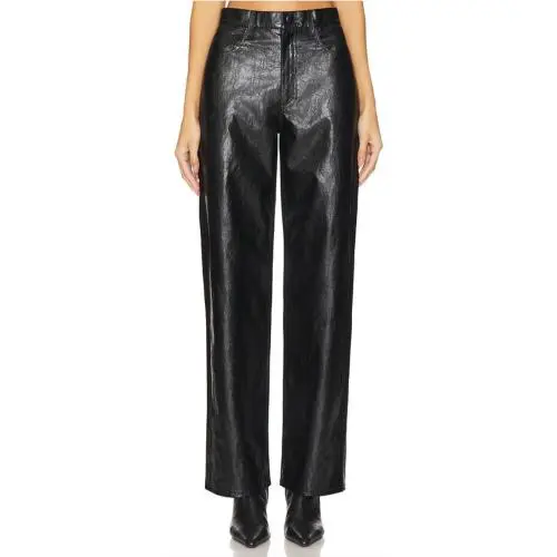 Rag Bone Shea Leather Foil Pant Size 00 Color Black