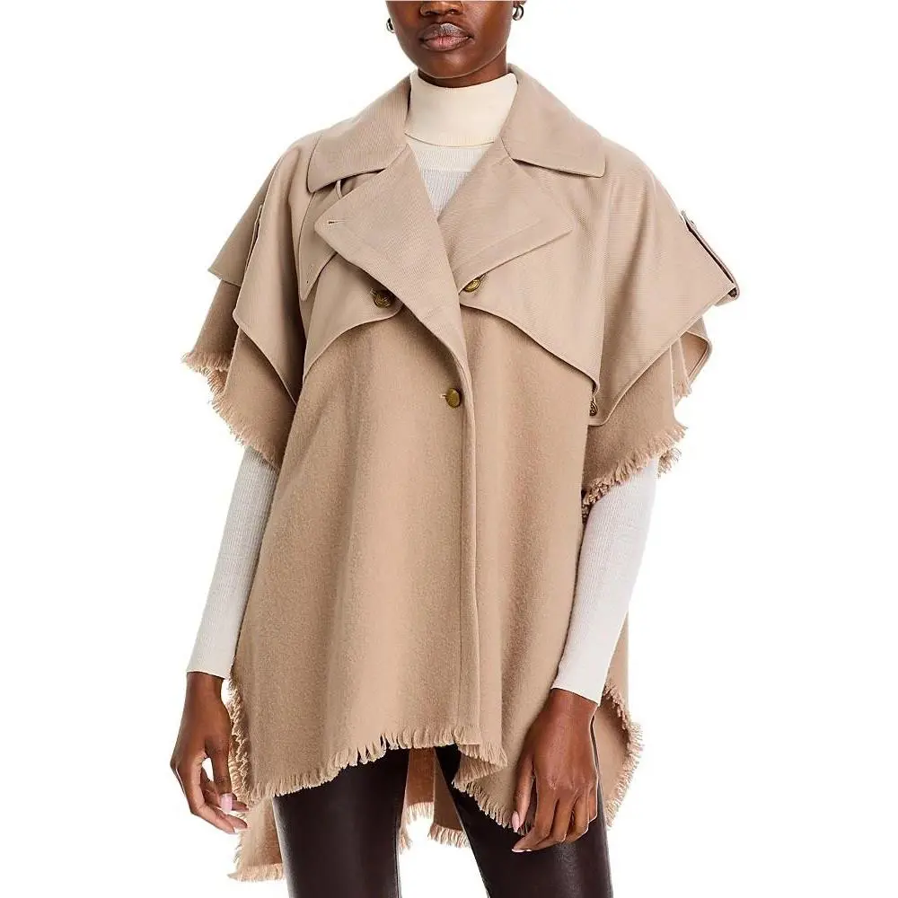 Rag Bone Trench Wool Poncho Biscuit
