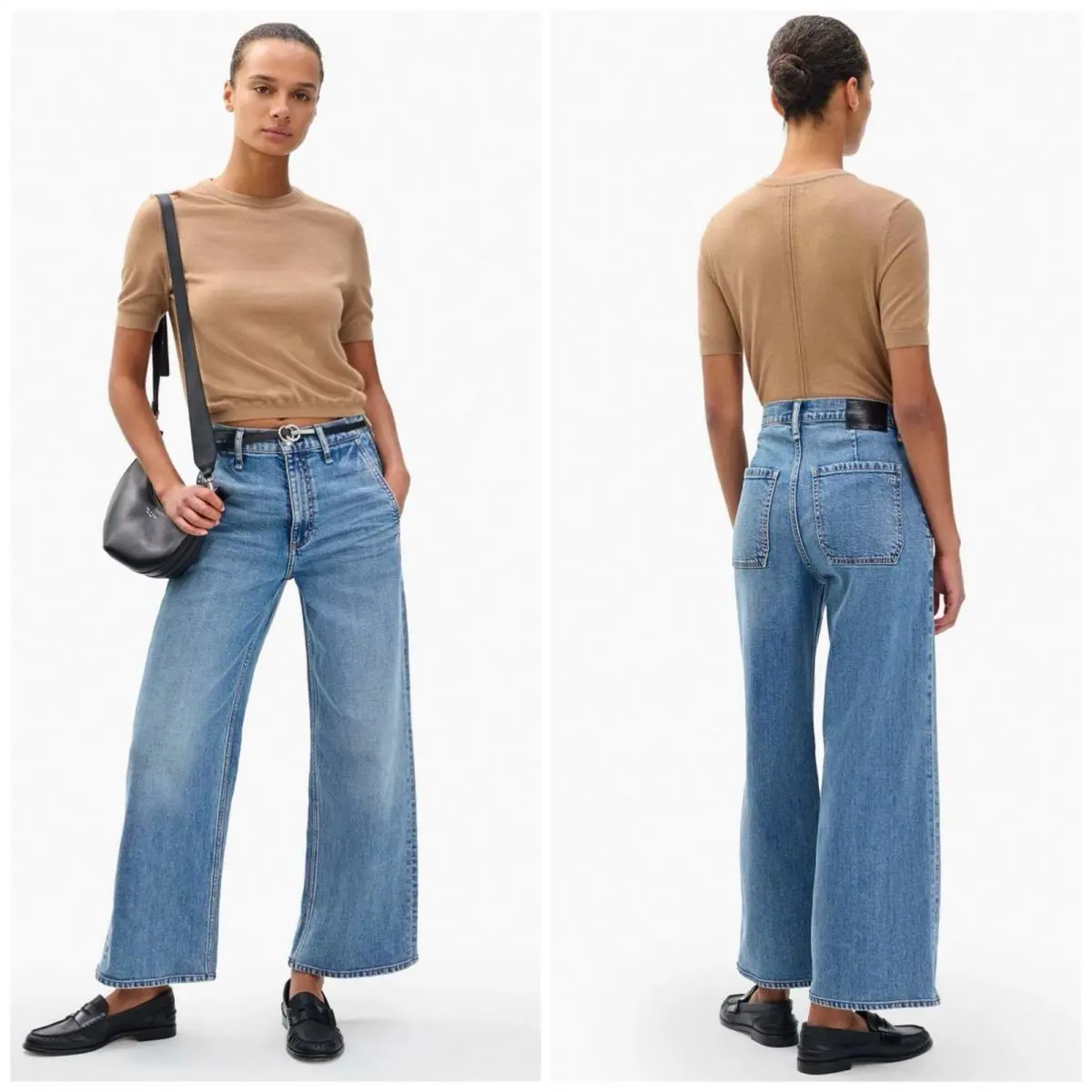 Rag Bone The Andi High Rise Ankle Wide Leg In Orian Size: 28