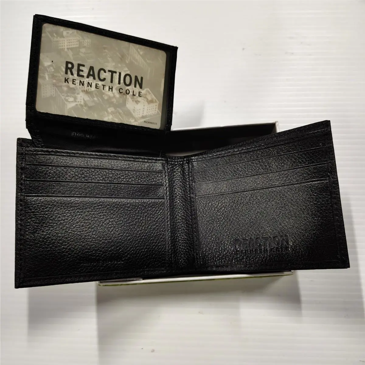 Man s Black Leather Wallet By Kenneth Cole Reaction Hand Crafted Leather