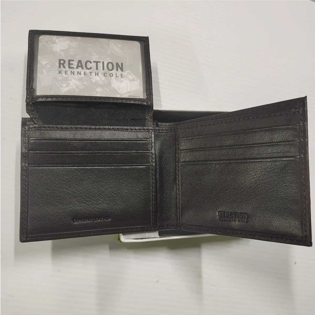 Man s Brown Leather Wallet By Kenneth Cole Reaction Hand Crafted Leather