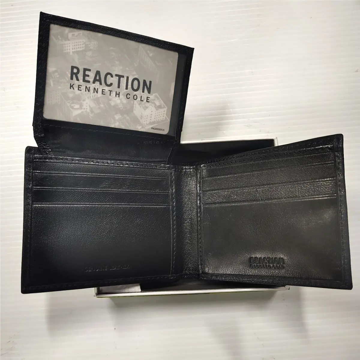 Man s Black Leather Wallet By Kenneth Cole Reaction Hand Crafted Leather
