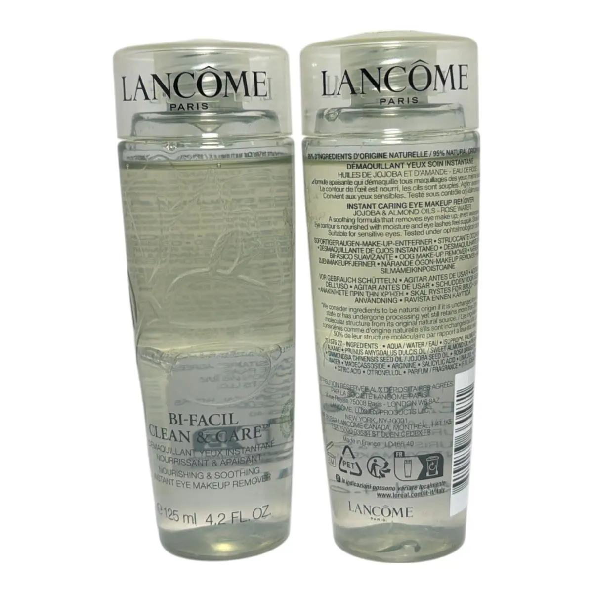 Lancome Bi-facil Clean Care Instant Eye Makeup Remover 125ml/4.2oz Lot OF 2