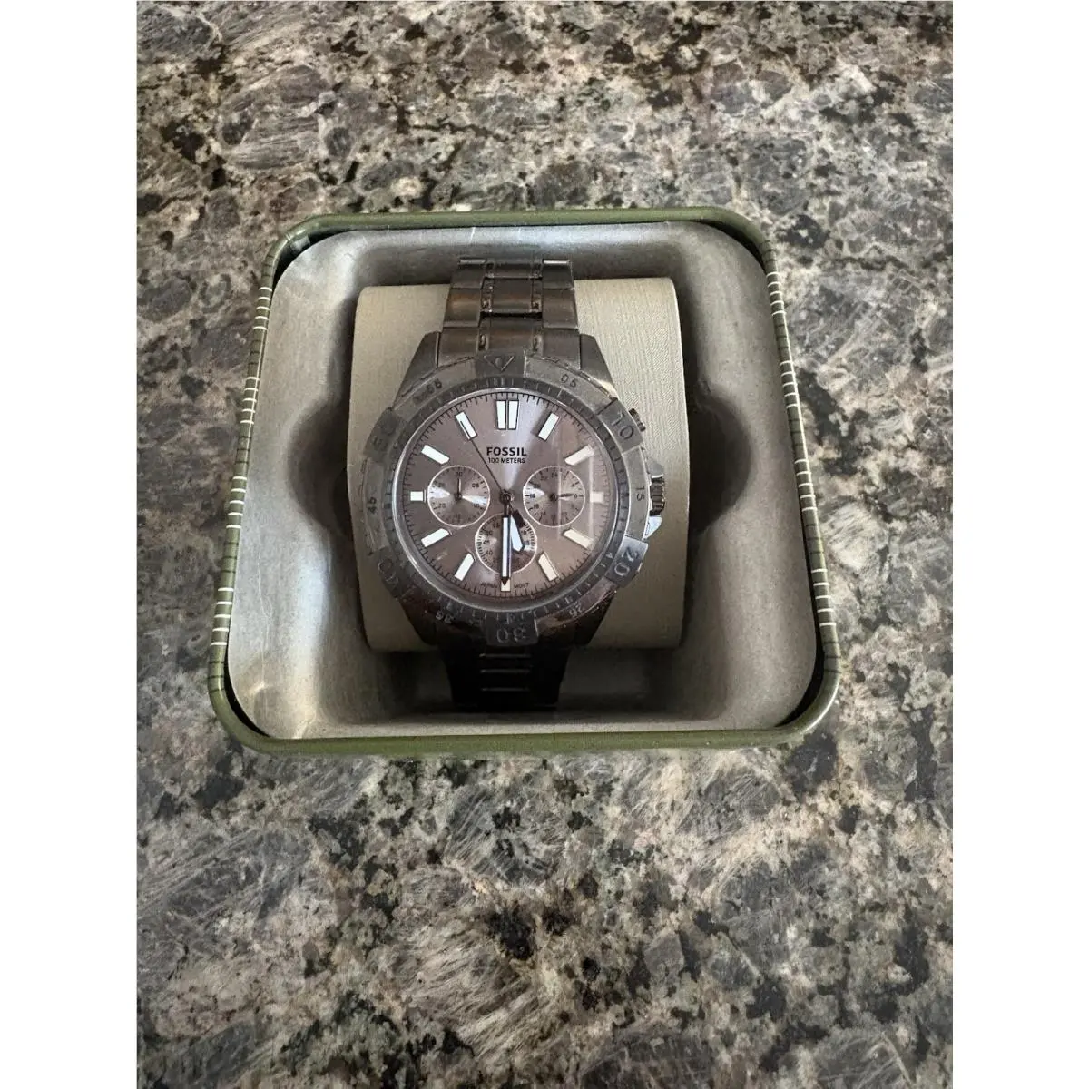 Fossil Men`s Chronograph Garrett Gray Stainless Steel Watch FS5621