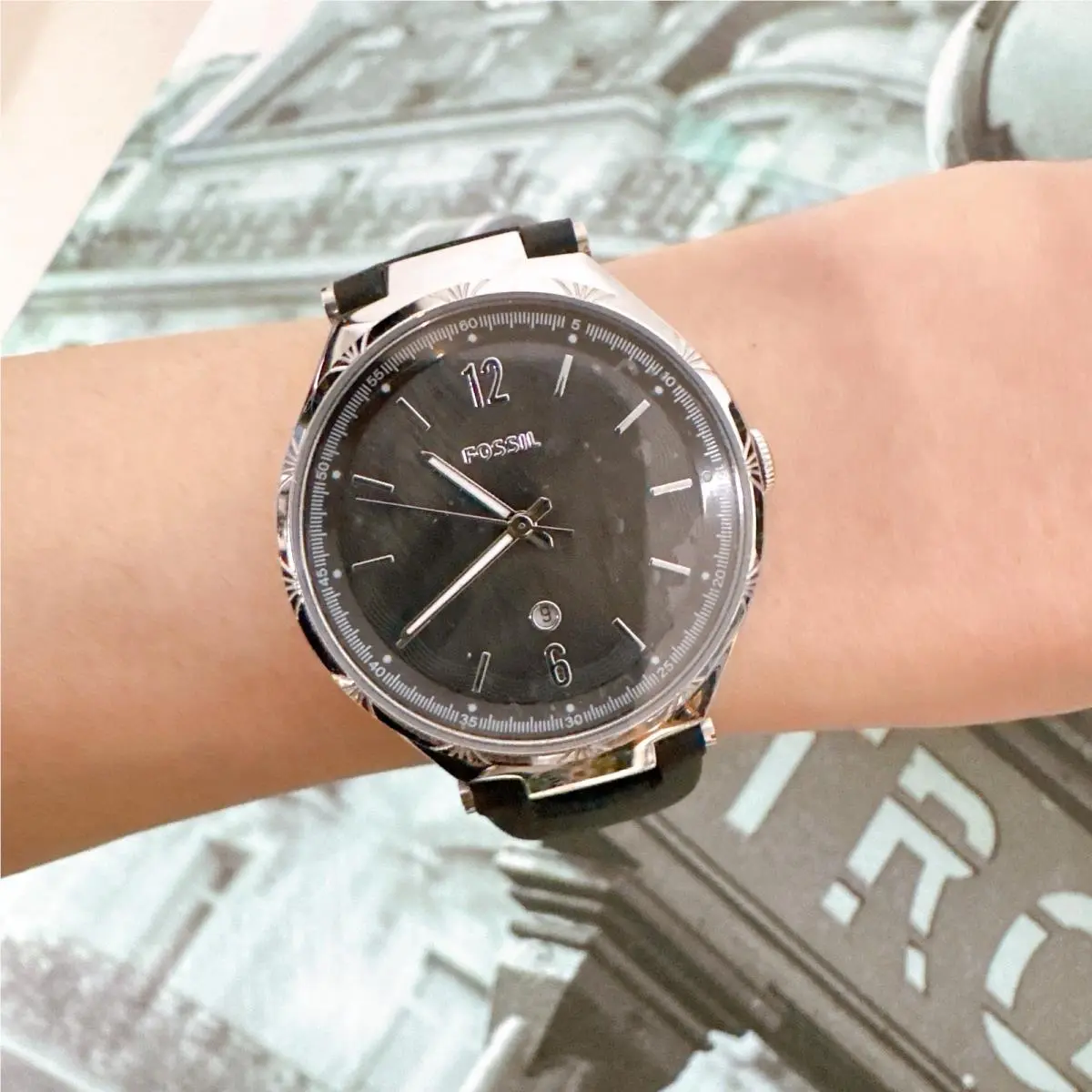 Fossil BQ3745 Ashtyn Three-hand Date Black Leather Watch