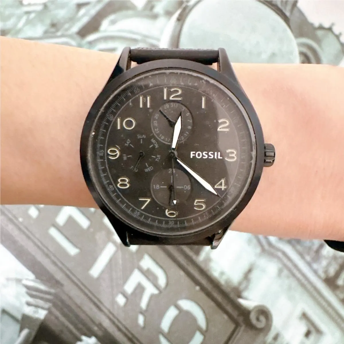 Fossil BQ2486 Wylie Multifunction Camo Stainless Steel Men`s Watch