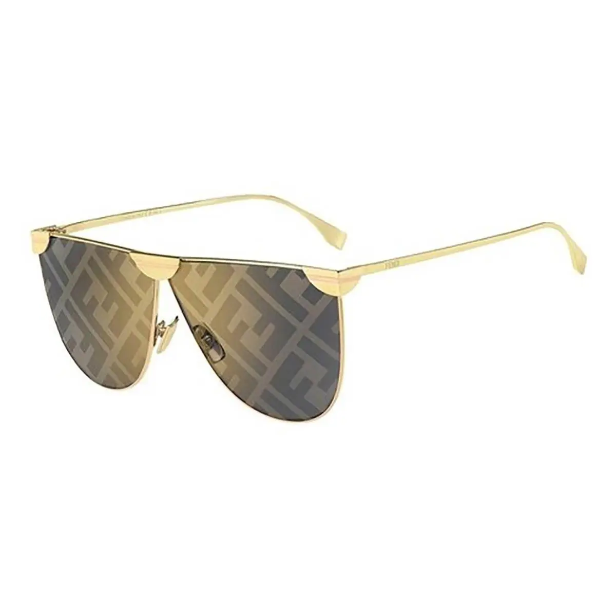 Fendi FF0467/S 2F7/7Y Sunglasses 69mm Gold / Gold Logo Solid Lens
