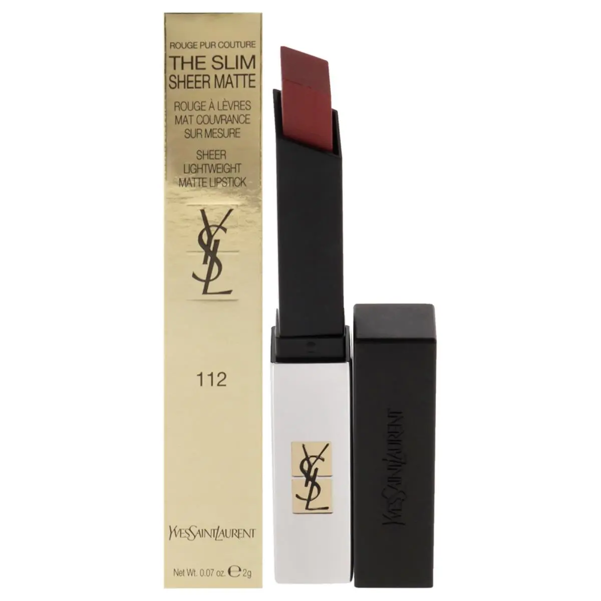 Ysl Rouge Pur Couture The Slim Sheer Matte Lipstick-112 Raw Rosewood - 0.07 oz by Yves Saint Laurent