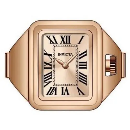 Invicta Mini Ring Watch Angel Quartz Rose Gold Dial Ladies Watch 49896 - Dial: Rose Gold-tone, Band: Rose Gold-tone, Bezel: Rose Gold-tone