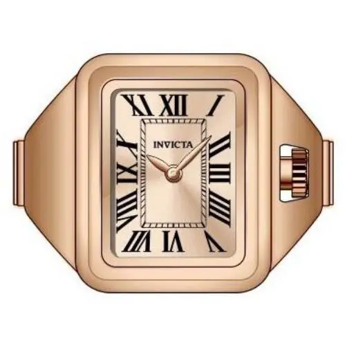 Invicta Mini Ring Watch Angel Quartz Rose Gold Dial Ladies Watch 49896 - Dial: Rose Gold-tone, Band: Rose Gold-tone, Bezel: Rose Gold-tone