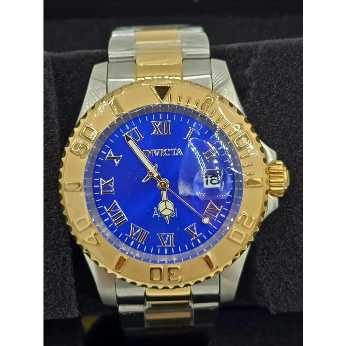 Invicta Angel Quartz Blue Dial Two-tone Ladies Watch 14363 - Blue / Gold, Dial: Blue, Band: Two-tone (Silver-tone and Yellow Gold-plated)