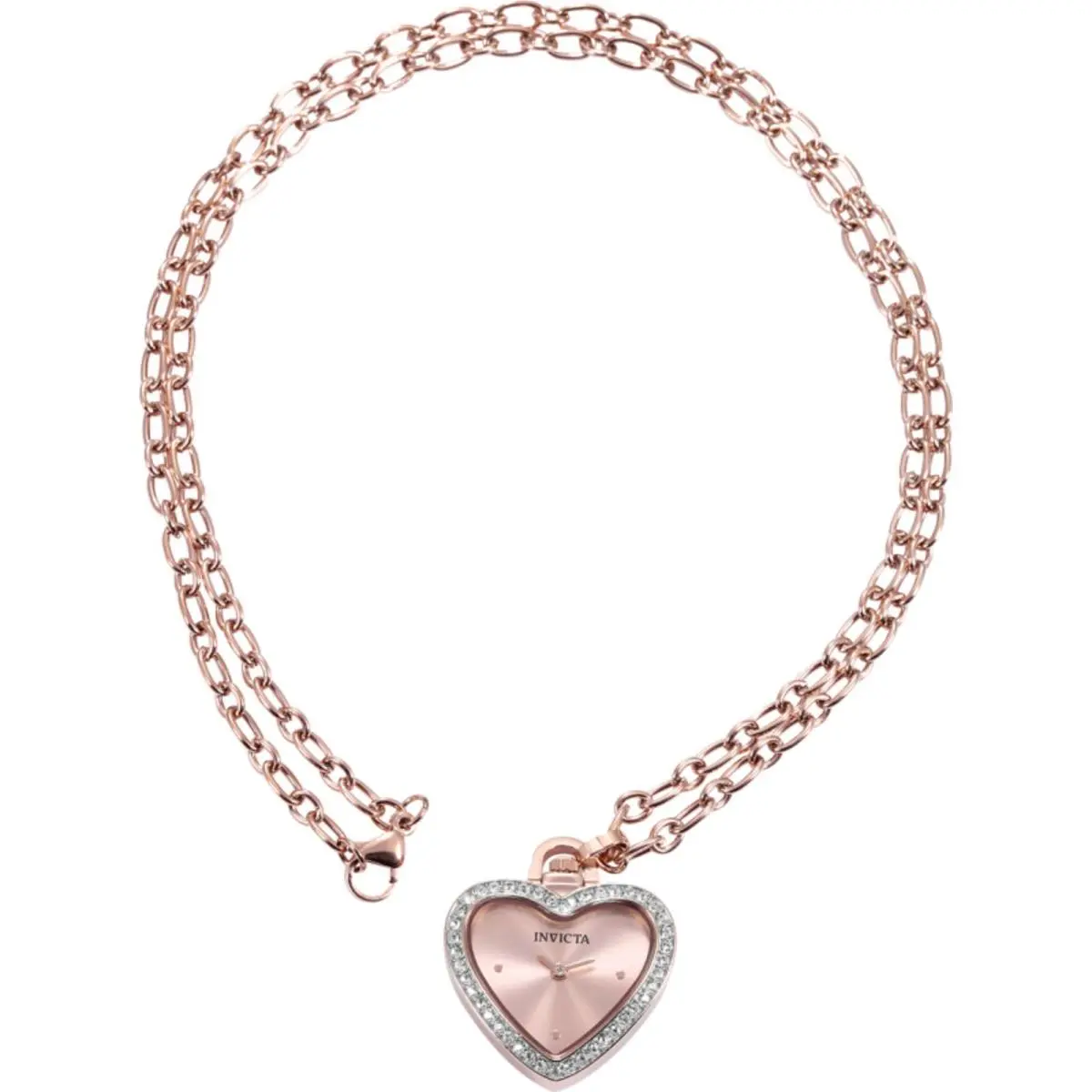 Women`s Necklace Watch Mini Angel Heart Shape Crystals Pendant 49939 by Invicta