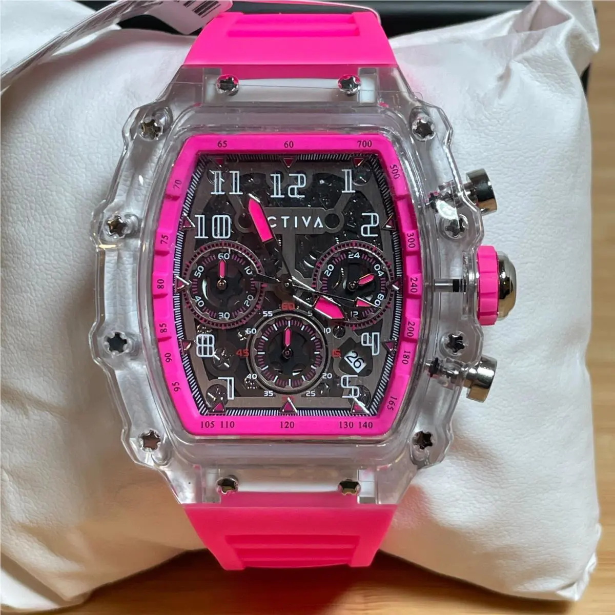 Activa Fury x Invicta 44.3mm Men`s Watch Pink Clear Skeleton Dial ACW2305-008